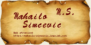 Mahailo Simčević vizit kartica